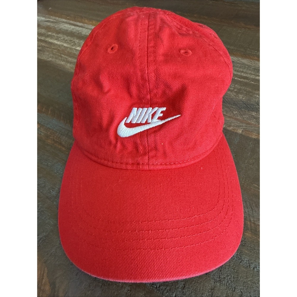 NIKE Swoosh Baseball Cap Toddler/Little Kid's Adjustable Strapback Hat RED